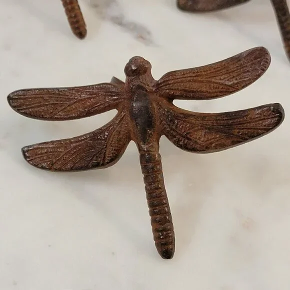 Four Dragonfly Napkin Ring Holders - Bronze Colored - Art Nouveau Style - Picture 2 of 7